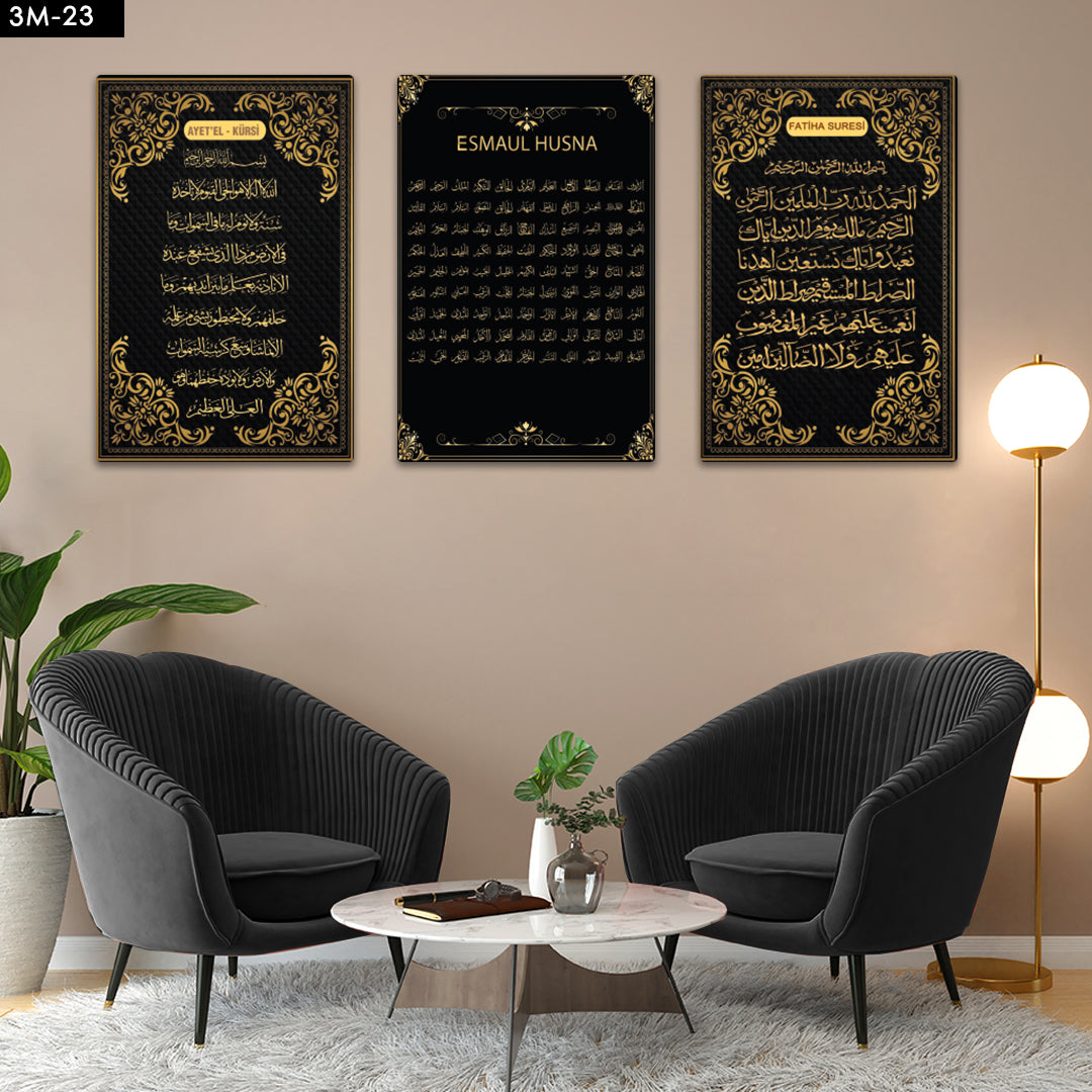 3'lü Set Solmaz DİNİ TABLO MODELLERİ Çizim 3 MDF Tablo