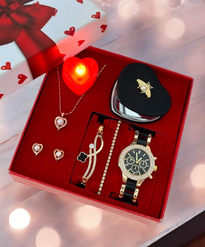 5 Parça Kadın Saat Set Hediyelik Set