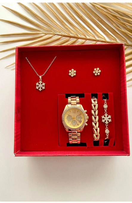 5 Parça Kadın Saat Set Hediyelik Set